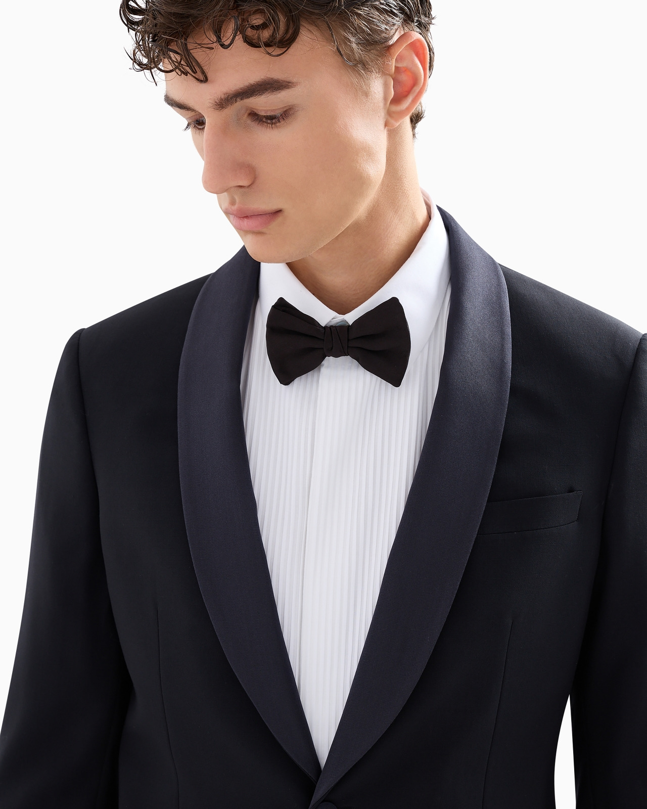 Pleated cotton tuxedo shirt - 5