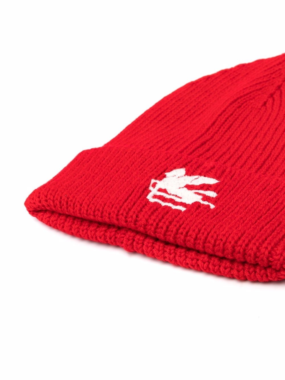 embroidered-logo knitted beanie - 2