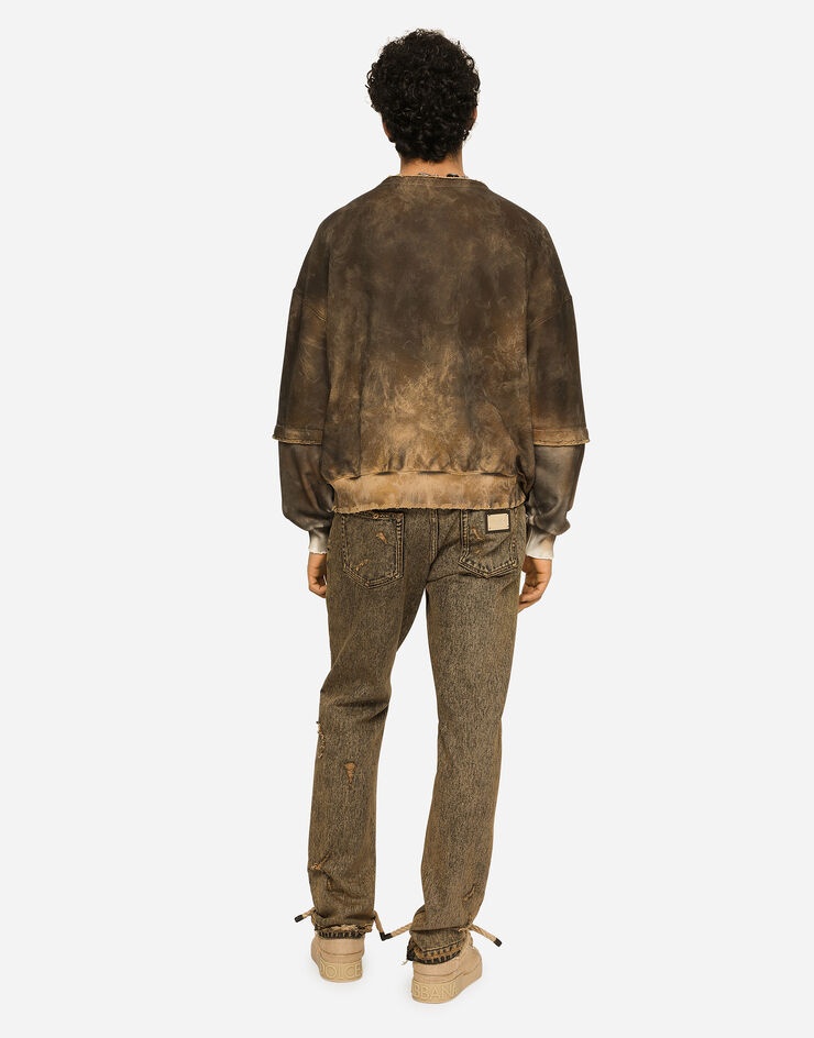 Overdyed regular fit jeans with subtle abrasions - 3