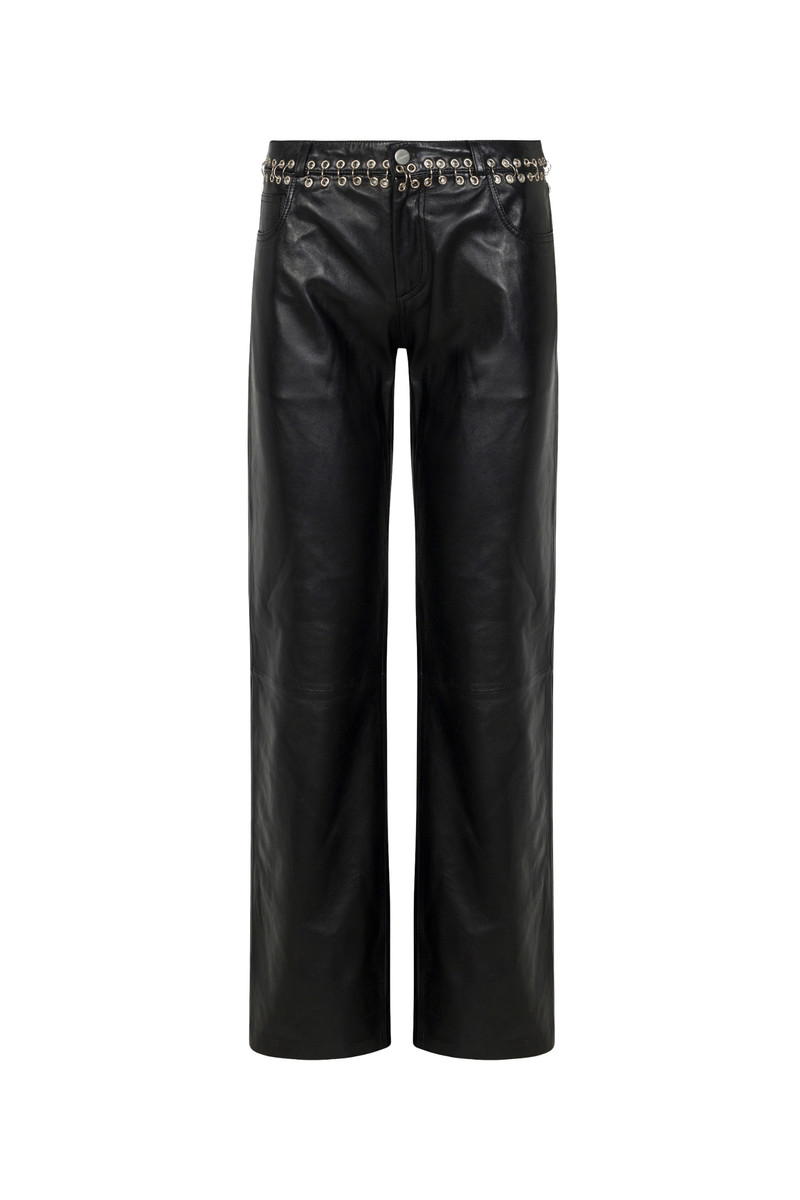 JOSEPHINA PANT - BLACK LEATHER - 1