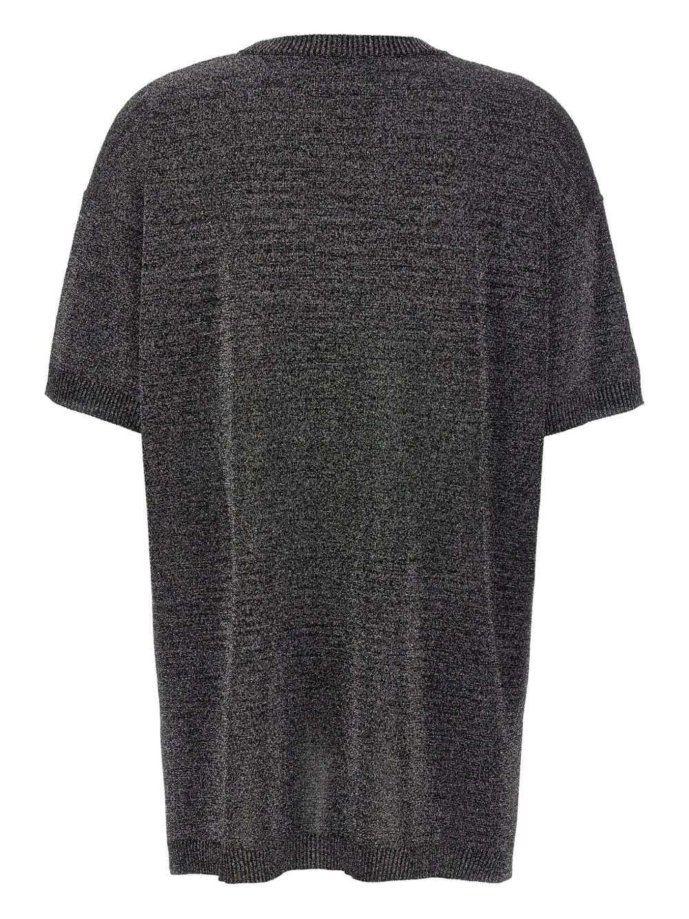 metalic crew-neck T-shirt - 2