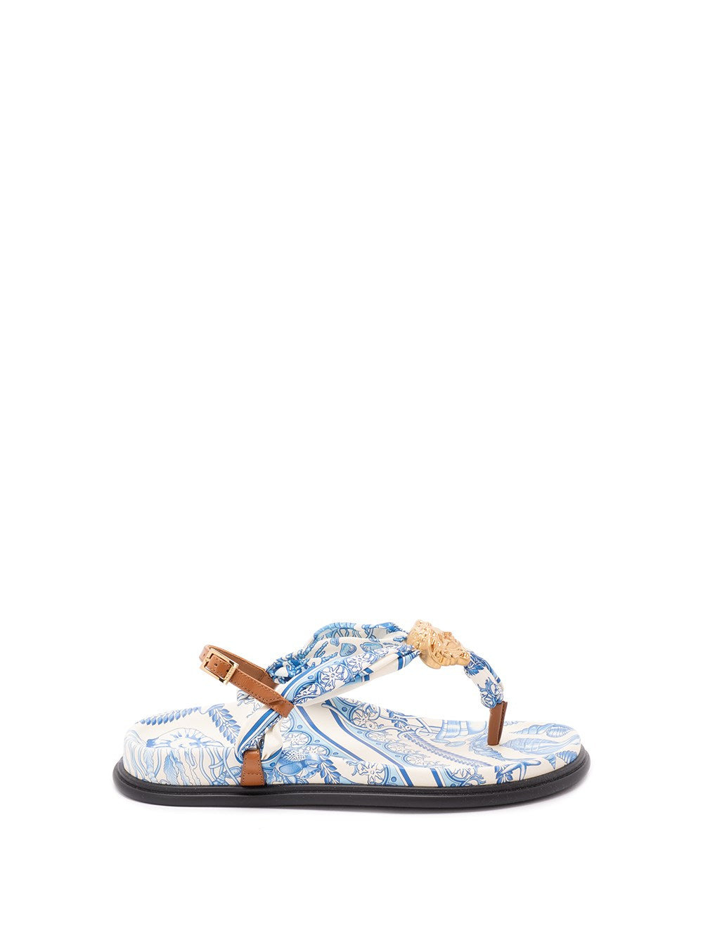 Versace Women Fabric And Calf Leather Sandals - 1