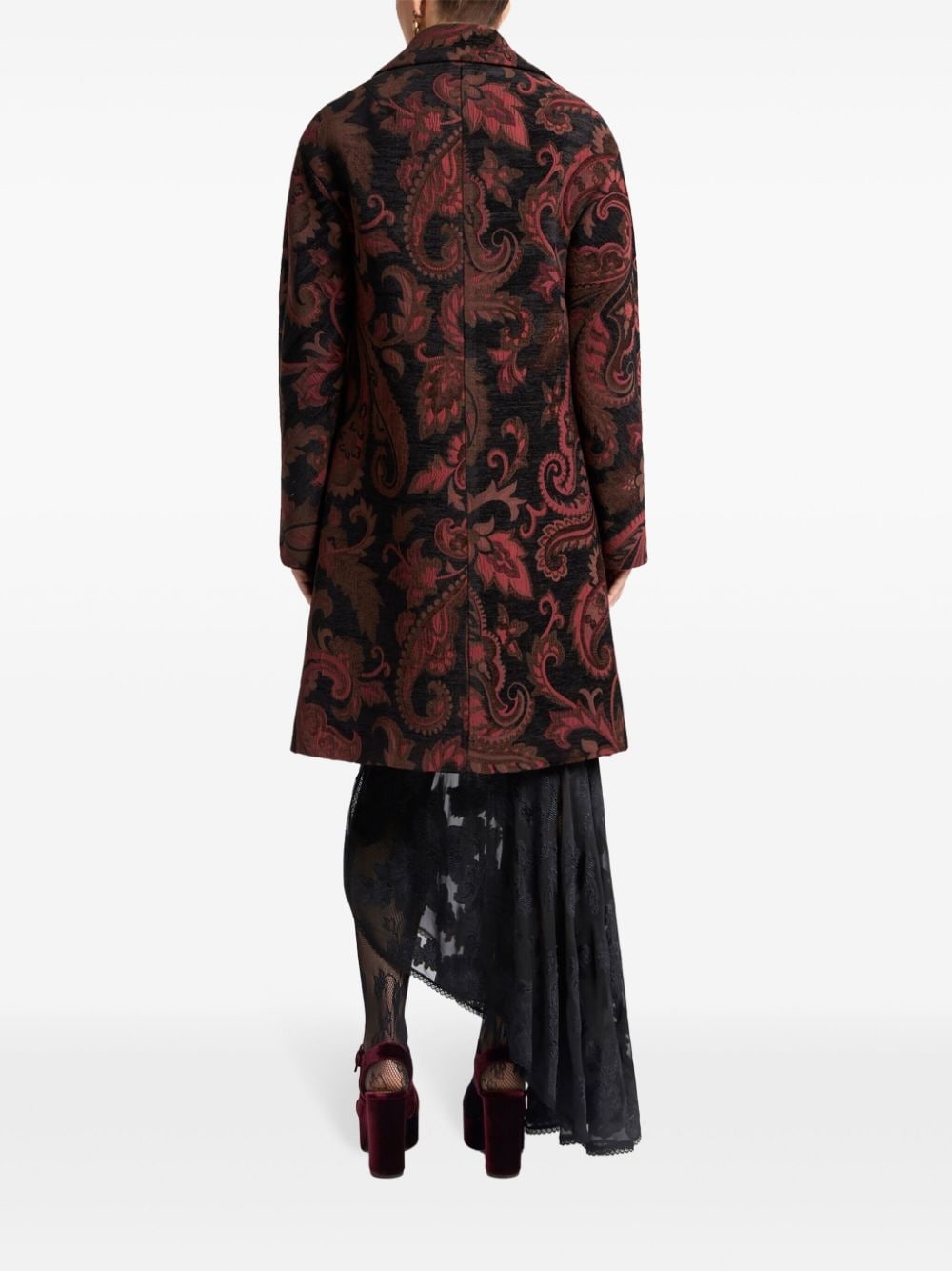 patterned-jacquard midi coat - 4