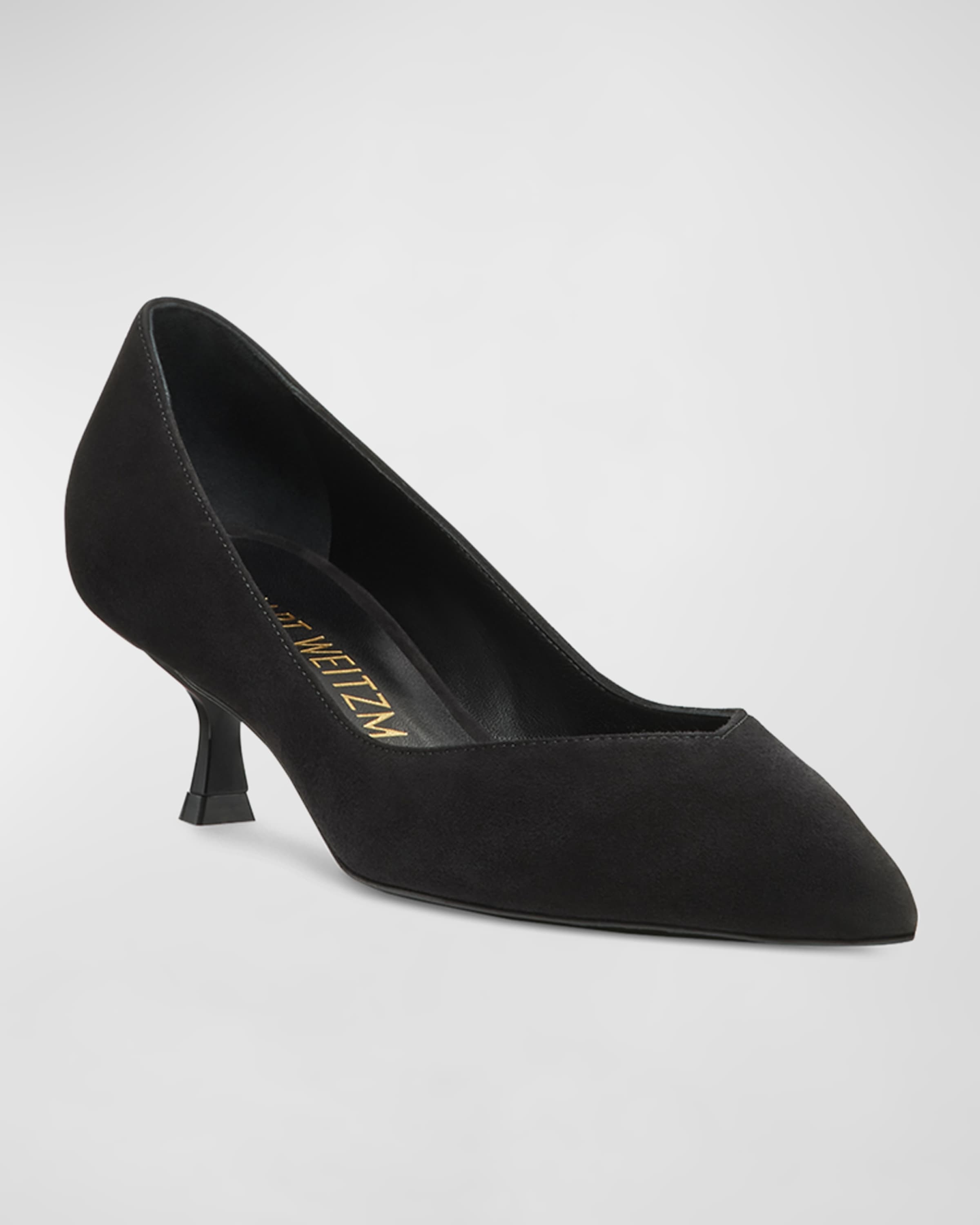 Eva Suede Kitten-Heel Pumps - 3