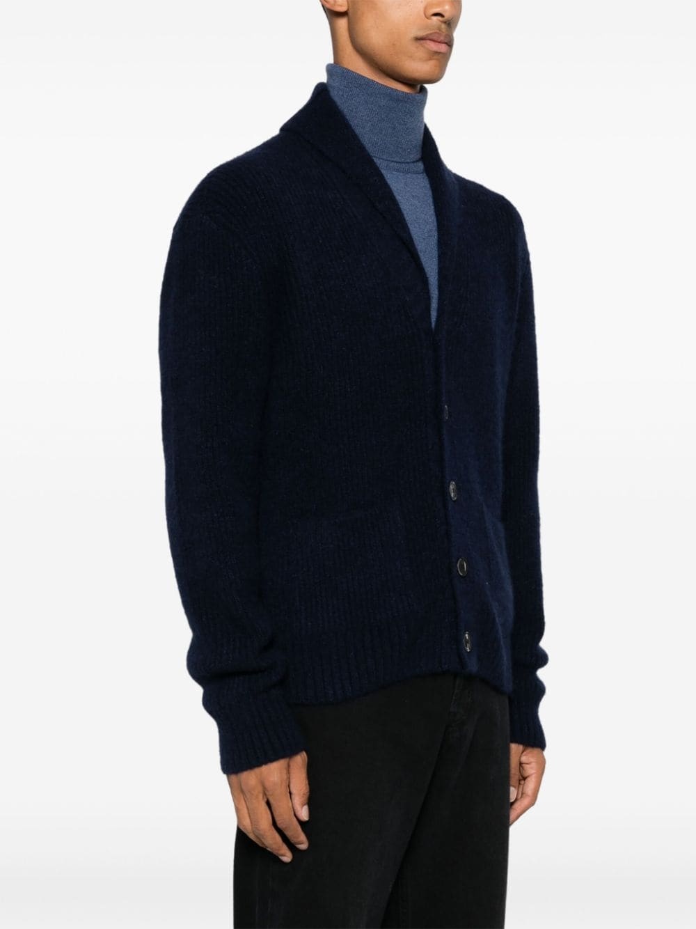 shawl-lapels brushed cardigan - 3