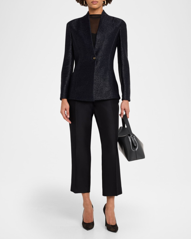 GIORGIO ARMANI Metallic Raffia Single-Breasted Jacket outlook