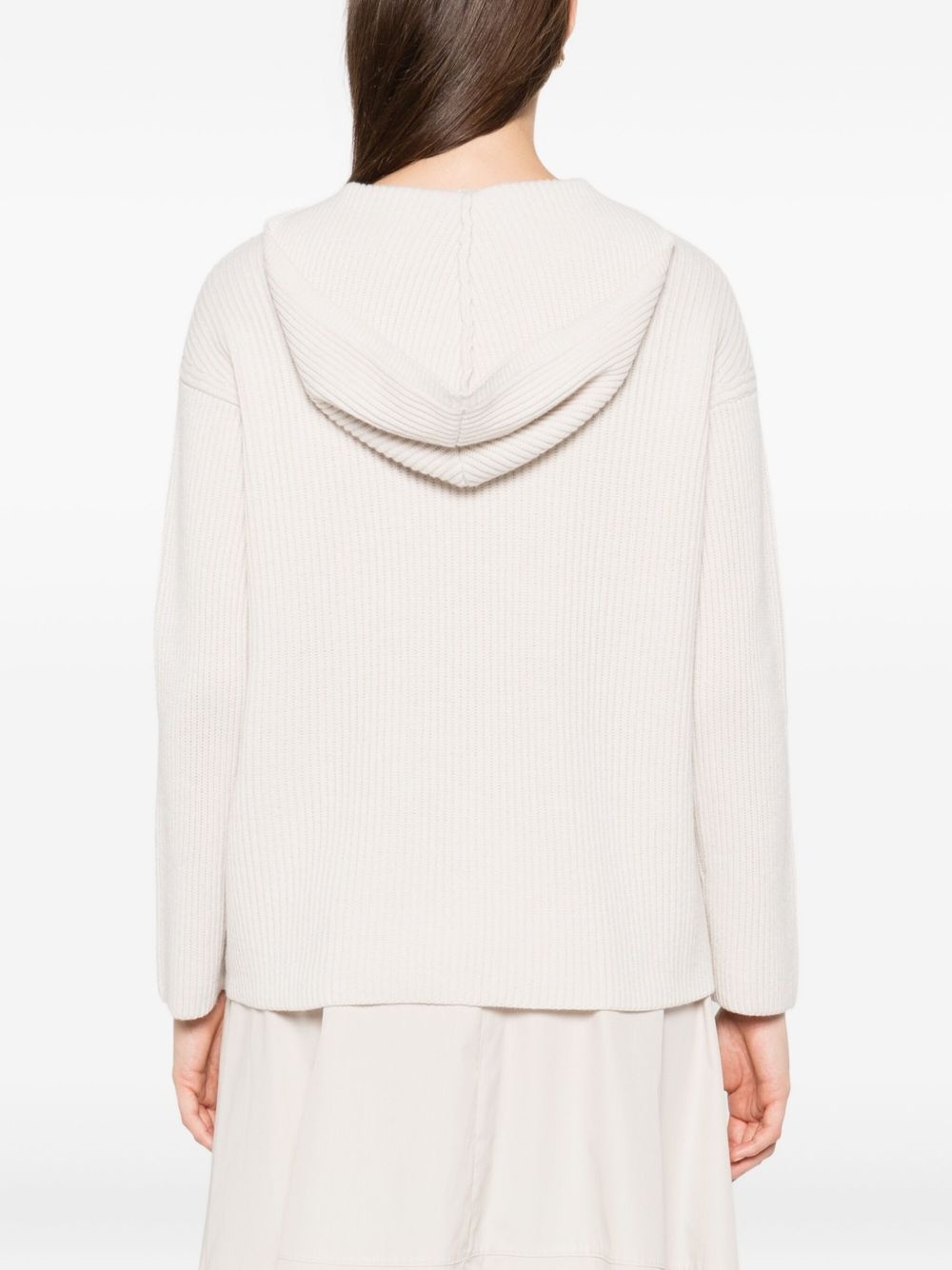 ribbed hooded jumper - 4
