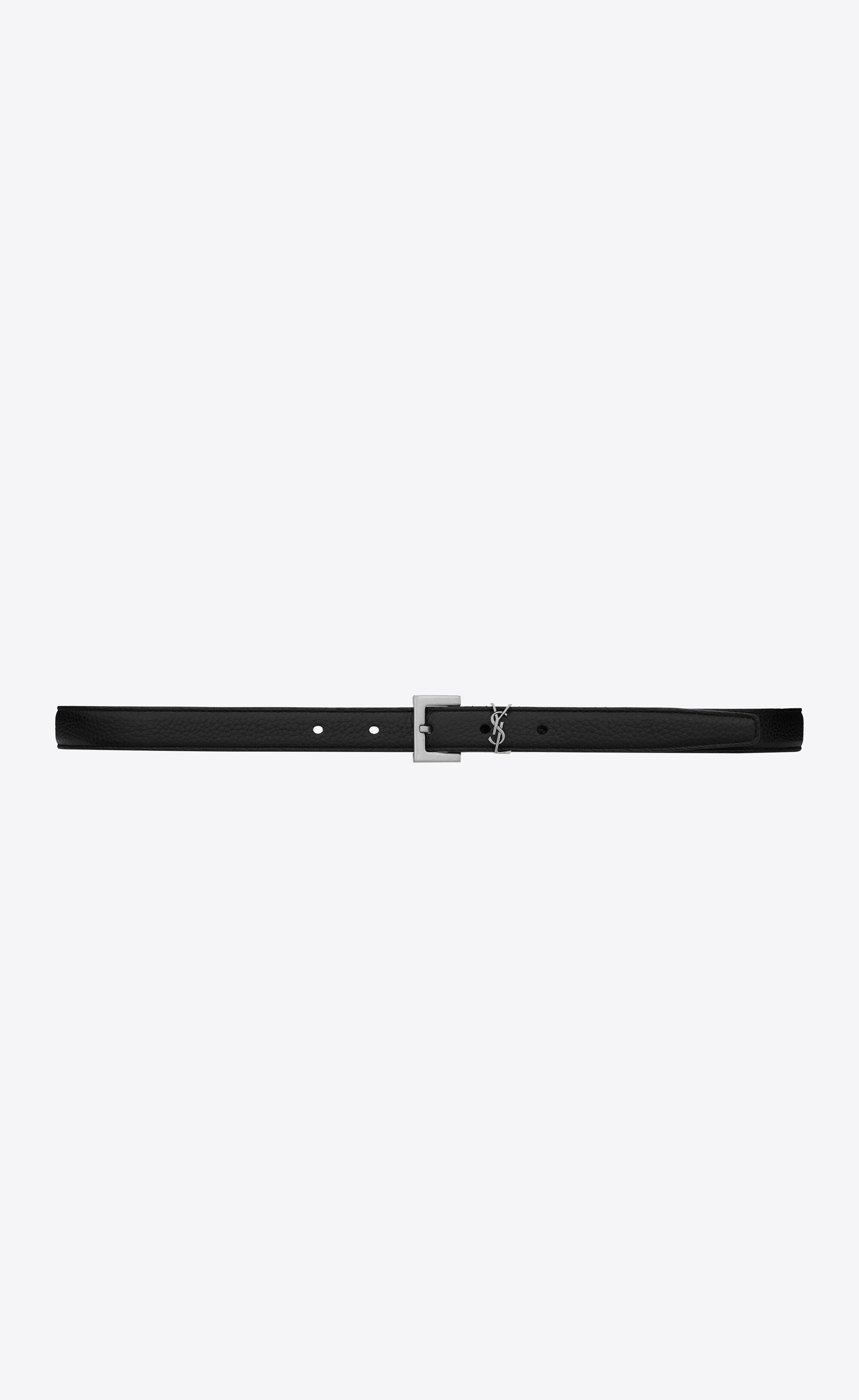 Saint Laurent Monogram Square-Buckle Belt - Black