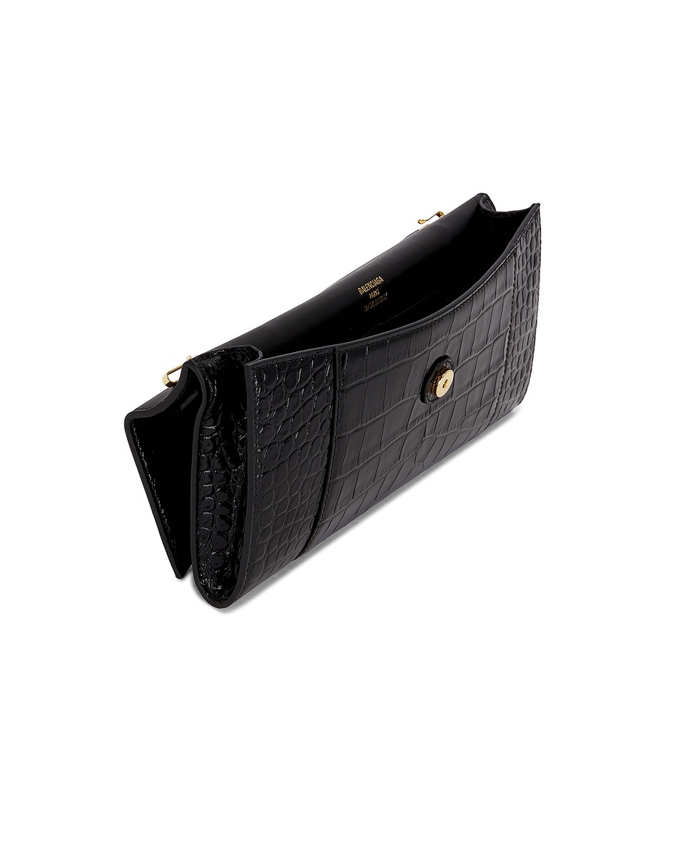Hourglass Embossed Croc Pochette Bag - 5