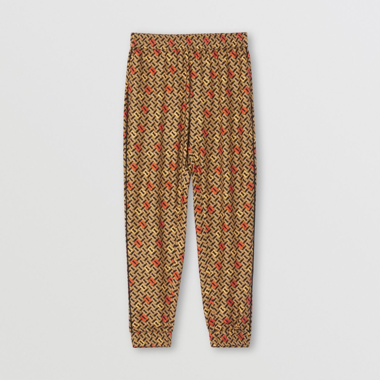 Monogram Print Silk Jogging Pants - 1