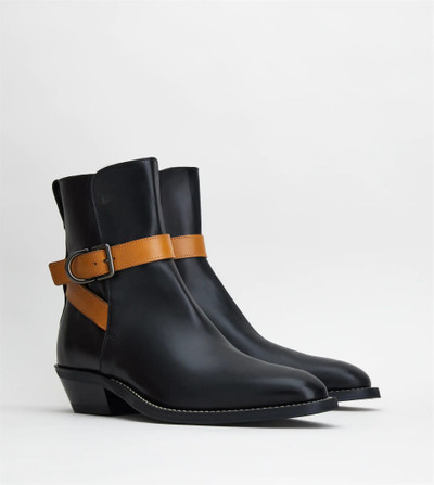 Tod's ANKLE BOOTS IN LEATHER - BLACK outlook