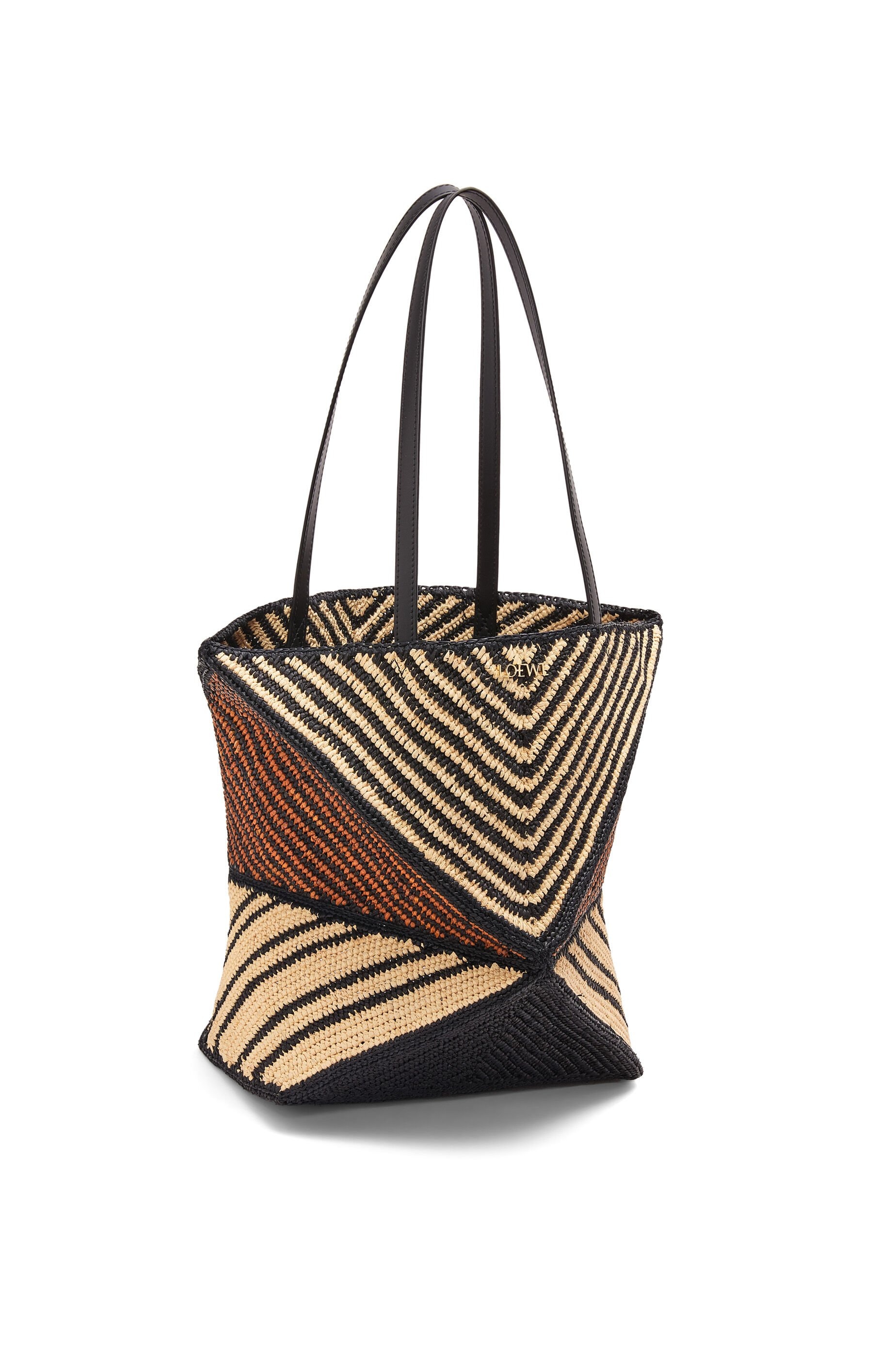 Puzzle Fold Tote in raffia - 4