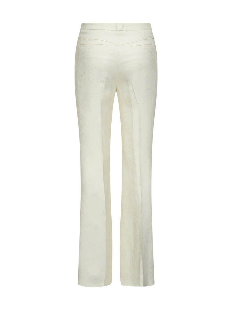 Etro Beige paisley jacquard viscose flare trousers outlook