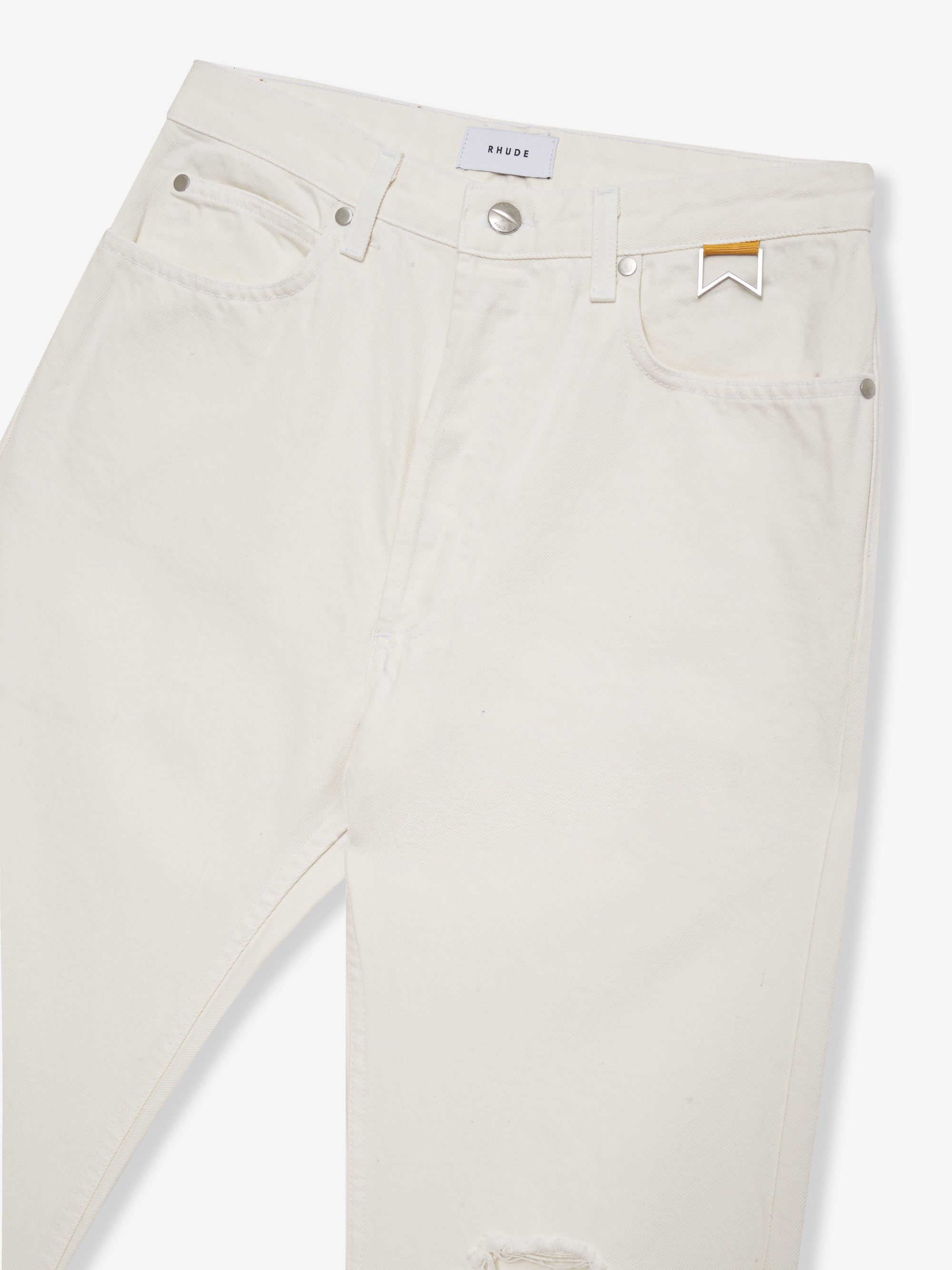 WHITE DISTRESSED CLASSIC DENIM - 3