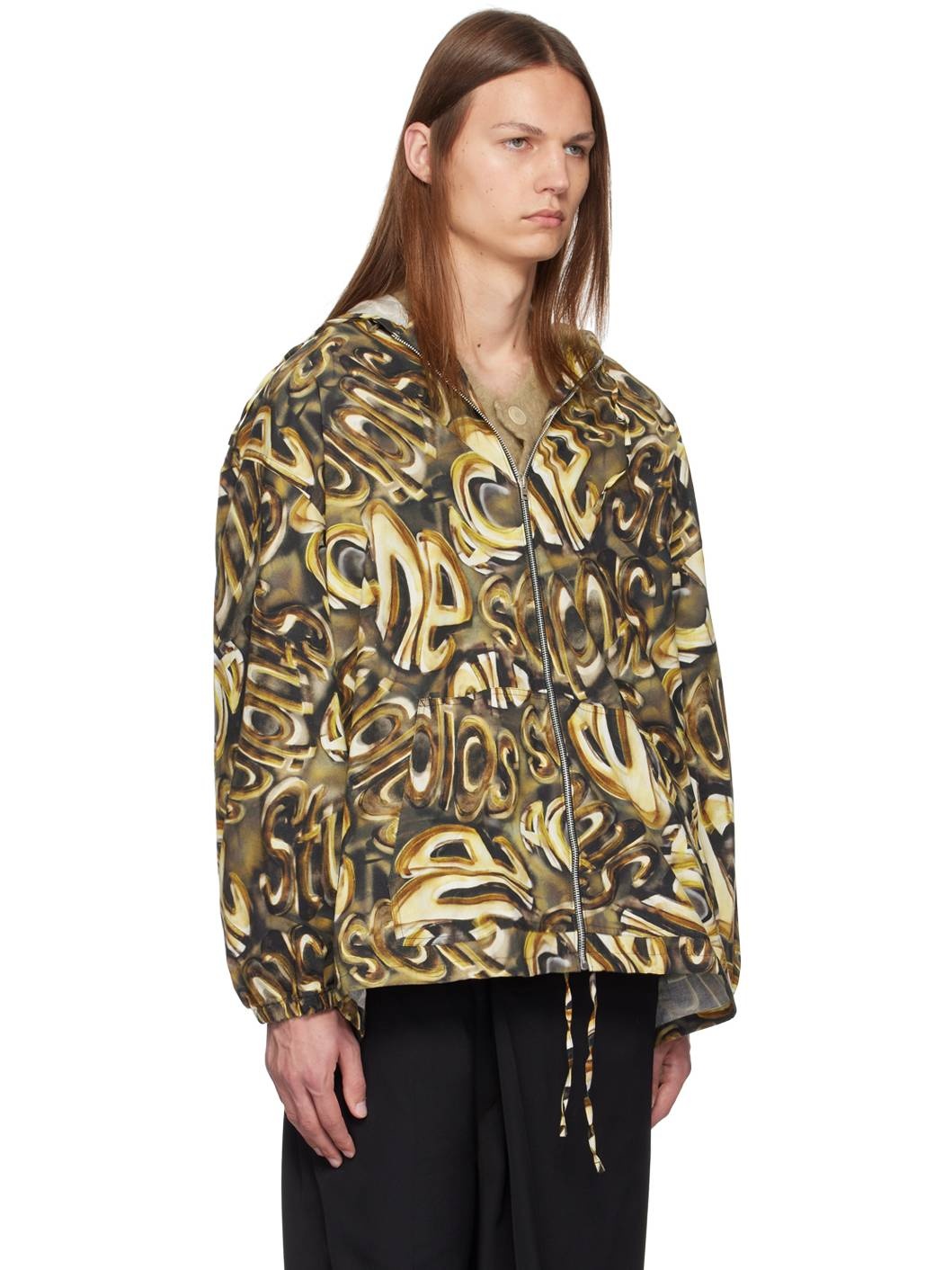Black & Gold Hooded Logo Jacket - 2