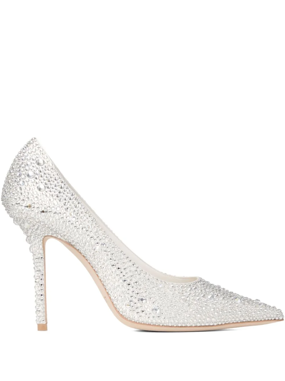 100mm Love crystal-embellished pointed pumps - 1