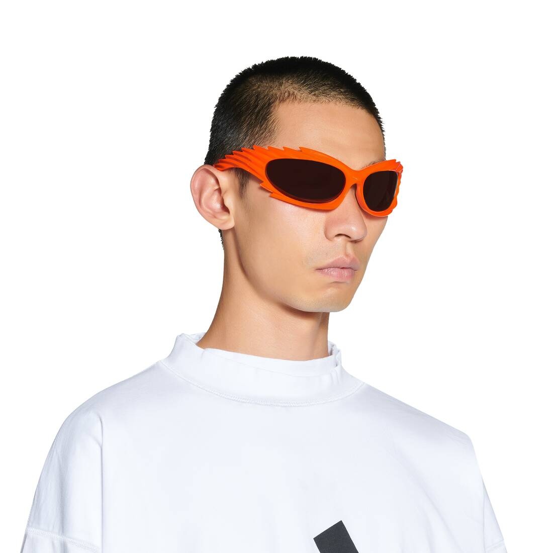 Spike Rectangle Sunglasses  in Fluo Orange - 6