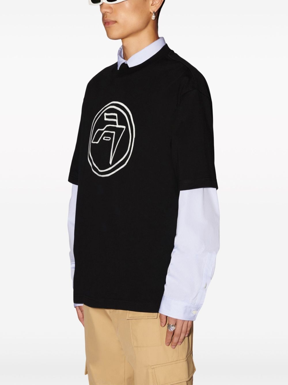 Emblem-print organic-cotton T-shirt - 4