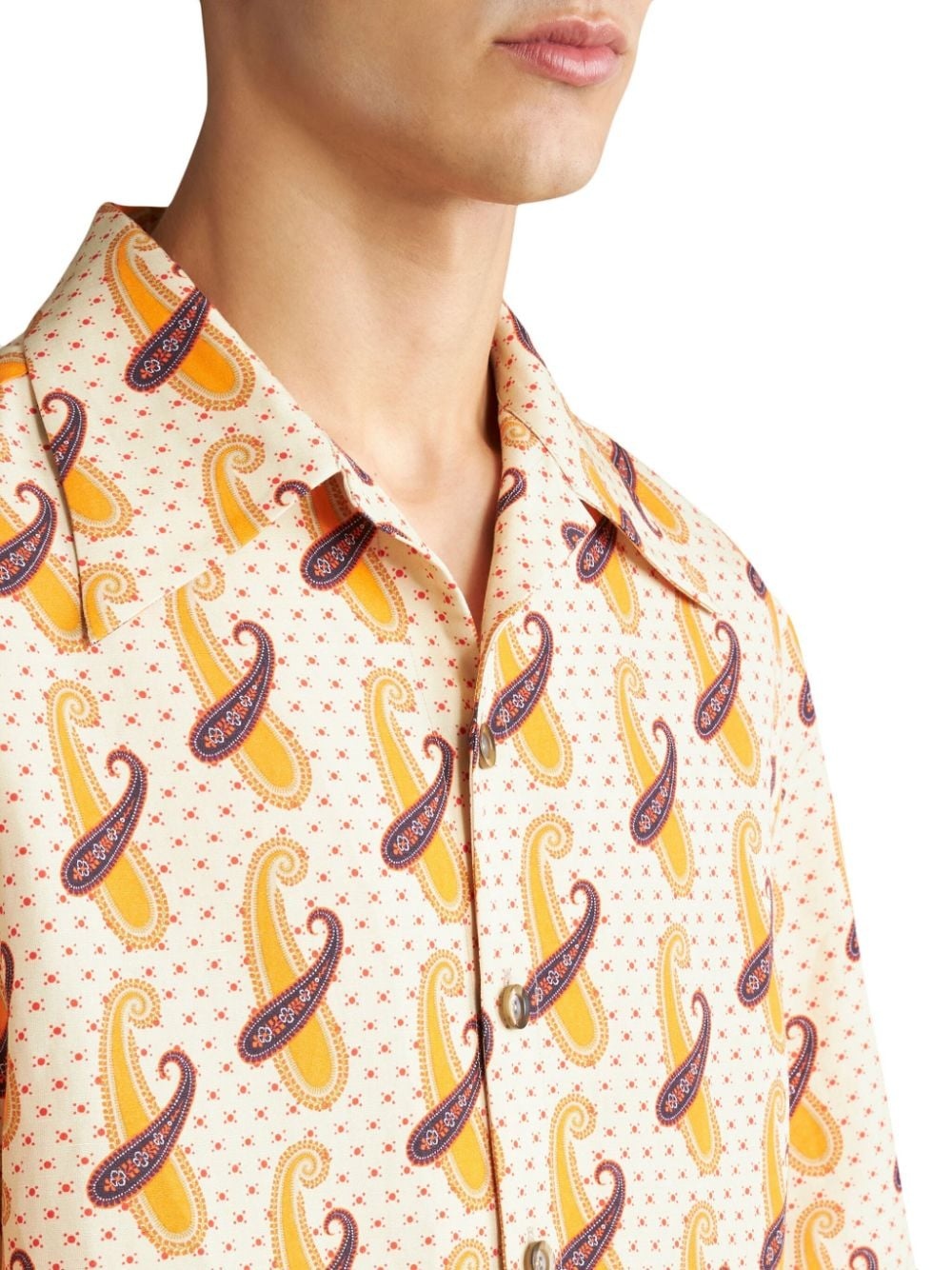 paisley-print Cuban-collar shirt - 5