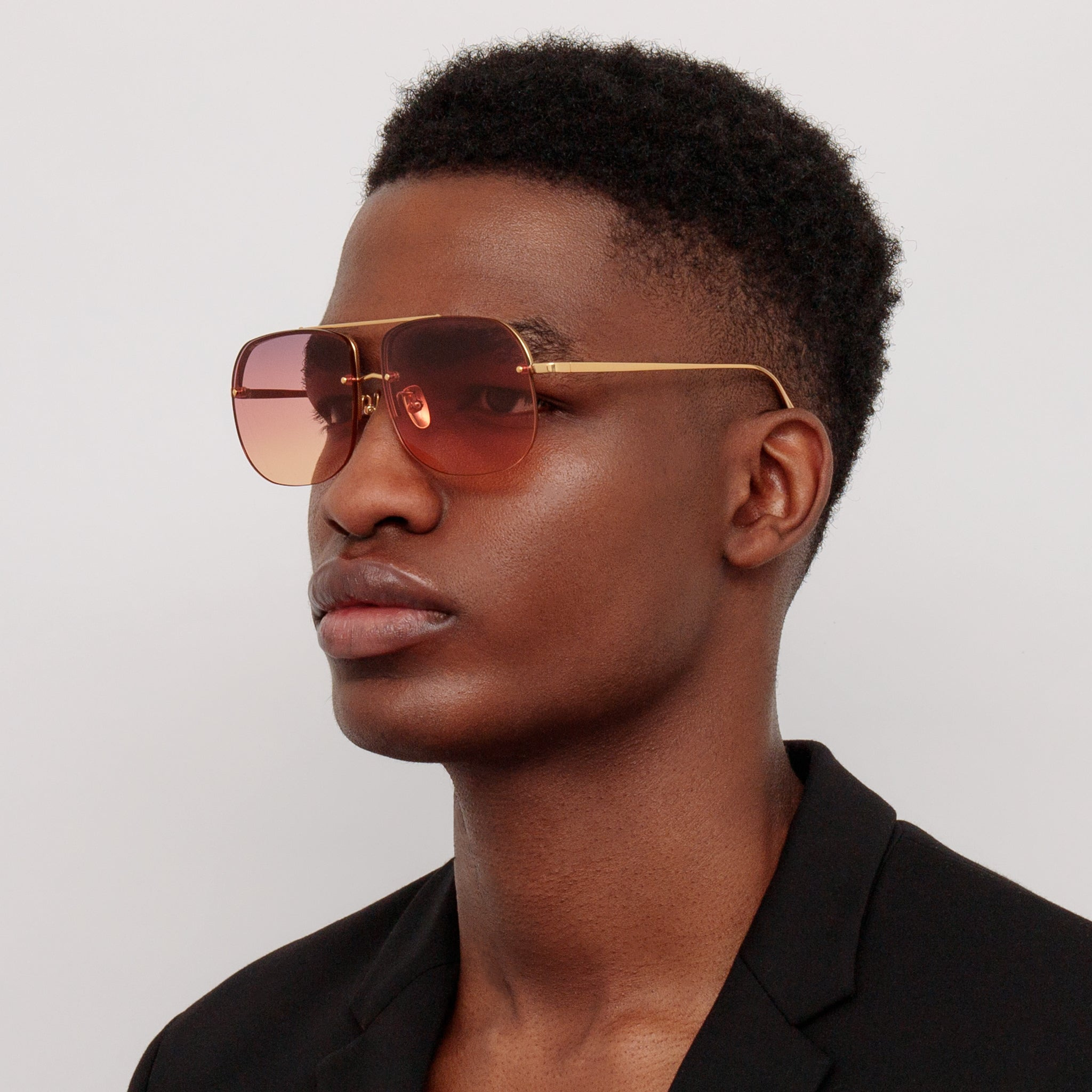 Men's Seren Aviator Sunglasses in Sunset Orange - 5