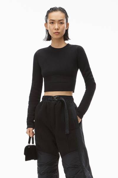 Alexander Wang LONG-SLEEVE CREWNECK TOP IN STRETCH KNIT outlook