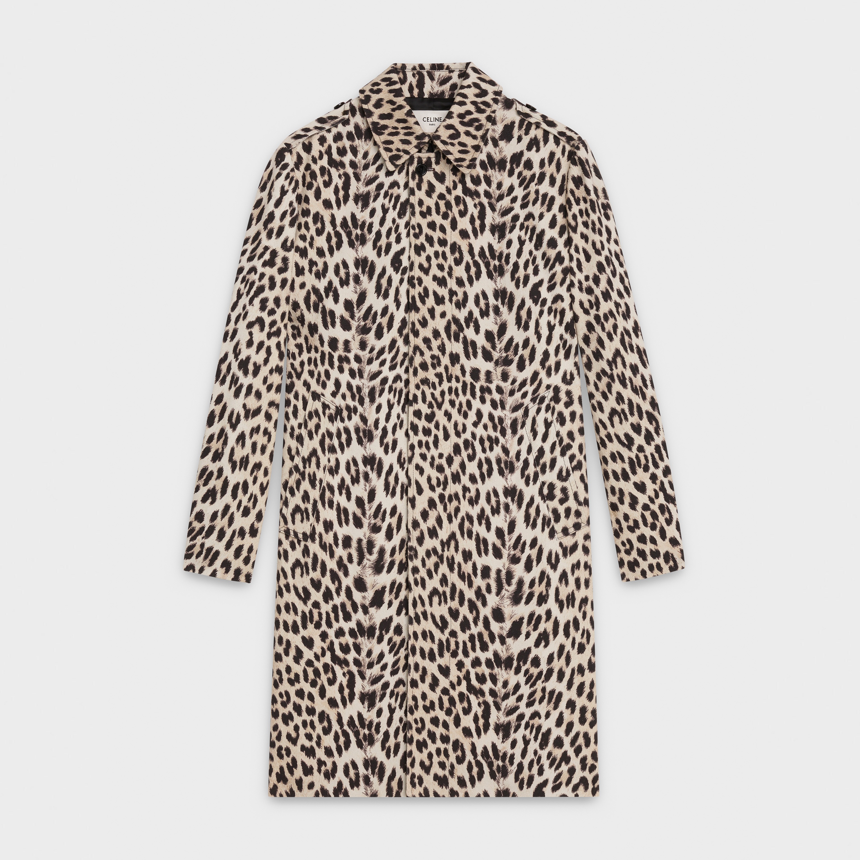 TUBE 'MAC' COAT IN LEOPARD PRINTED  COTTON - 1