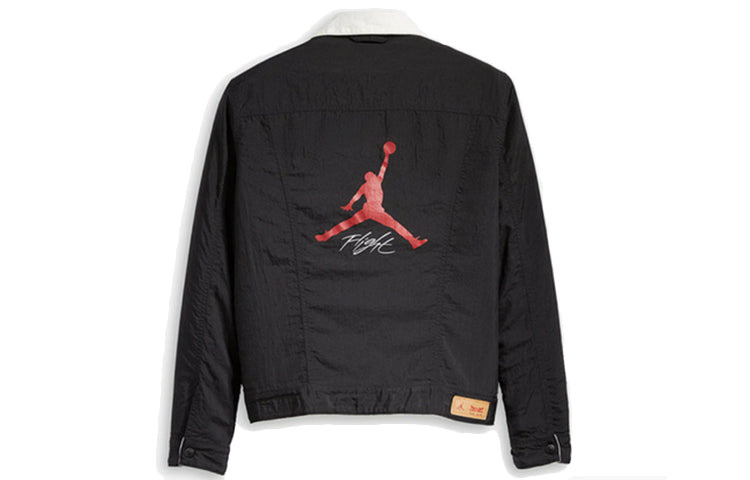 Levi's x Air Jordan Crossover reversible Casual Denim Jacket 'White Black' 56437-0004 - 4