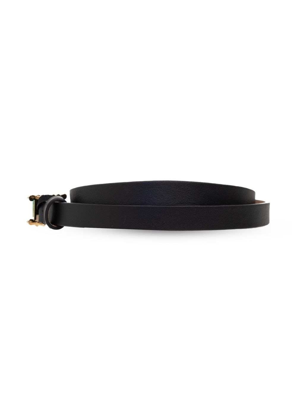 logo-buckle leather belt - 3