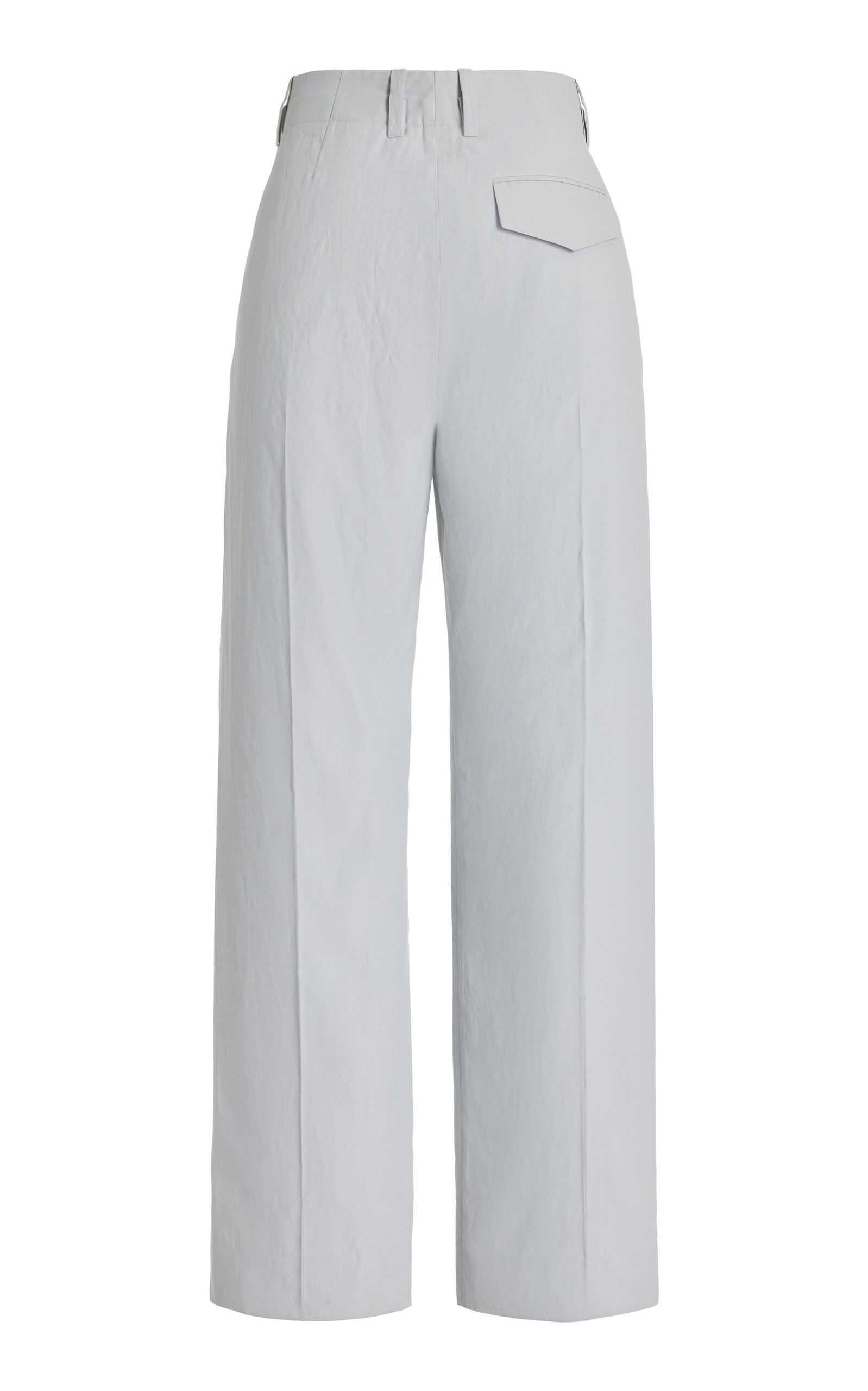 Joey Tailored Cotton-Blend Wide-Leg Pants light blue - 3