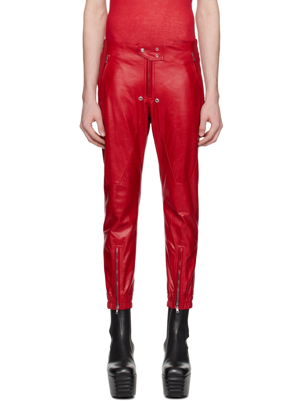 Red Luxor Leather Pants - 1