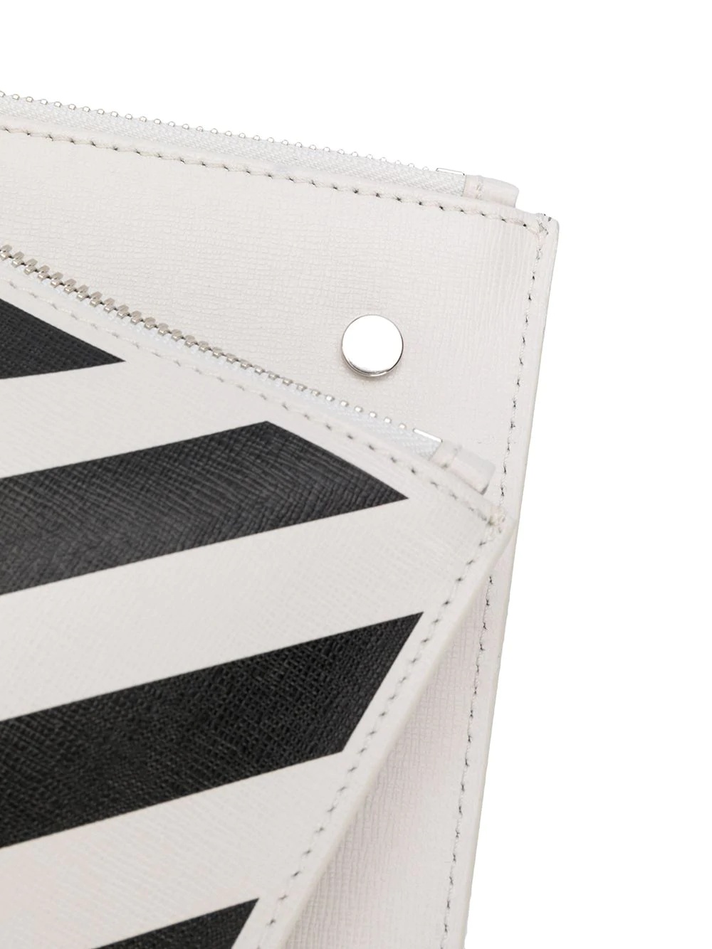 stripe-print leather clutch - 4