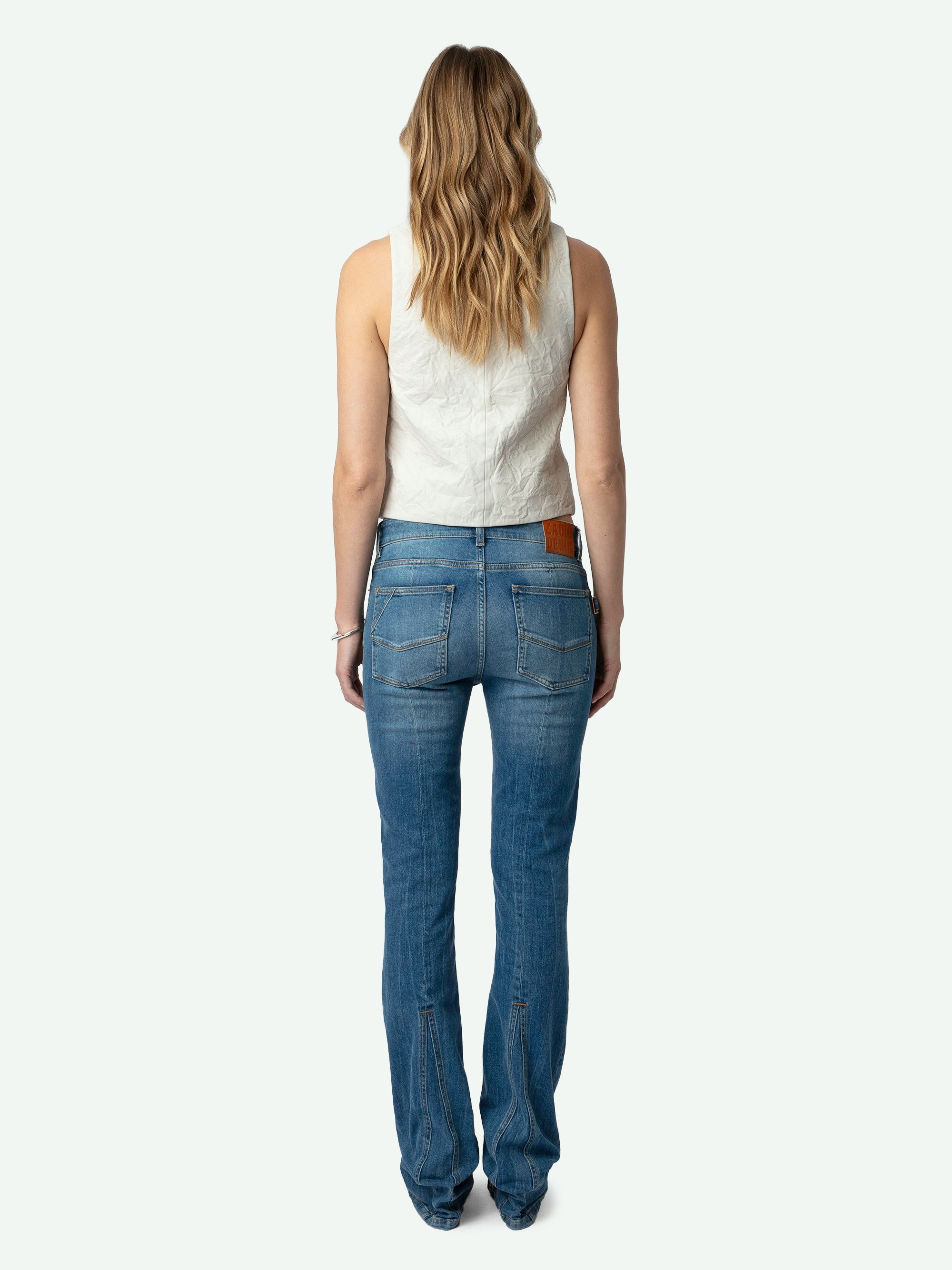 Emilie Crinkled Leather Waistcoat - 3