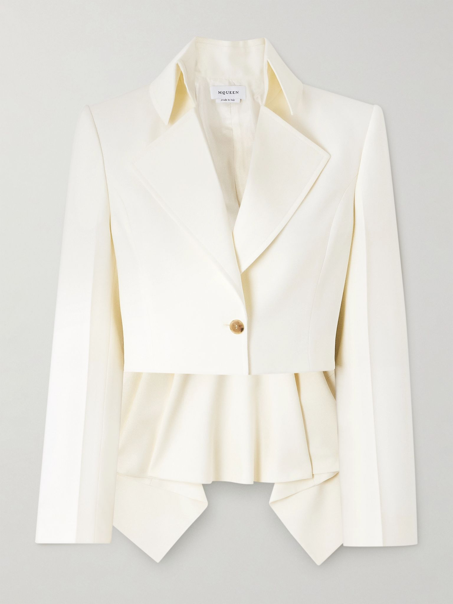 Peplum wool-twill blazer Off-white - 1
