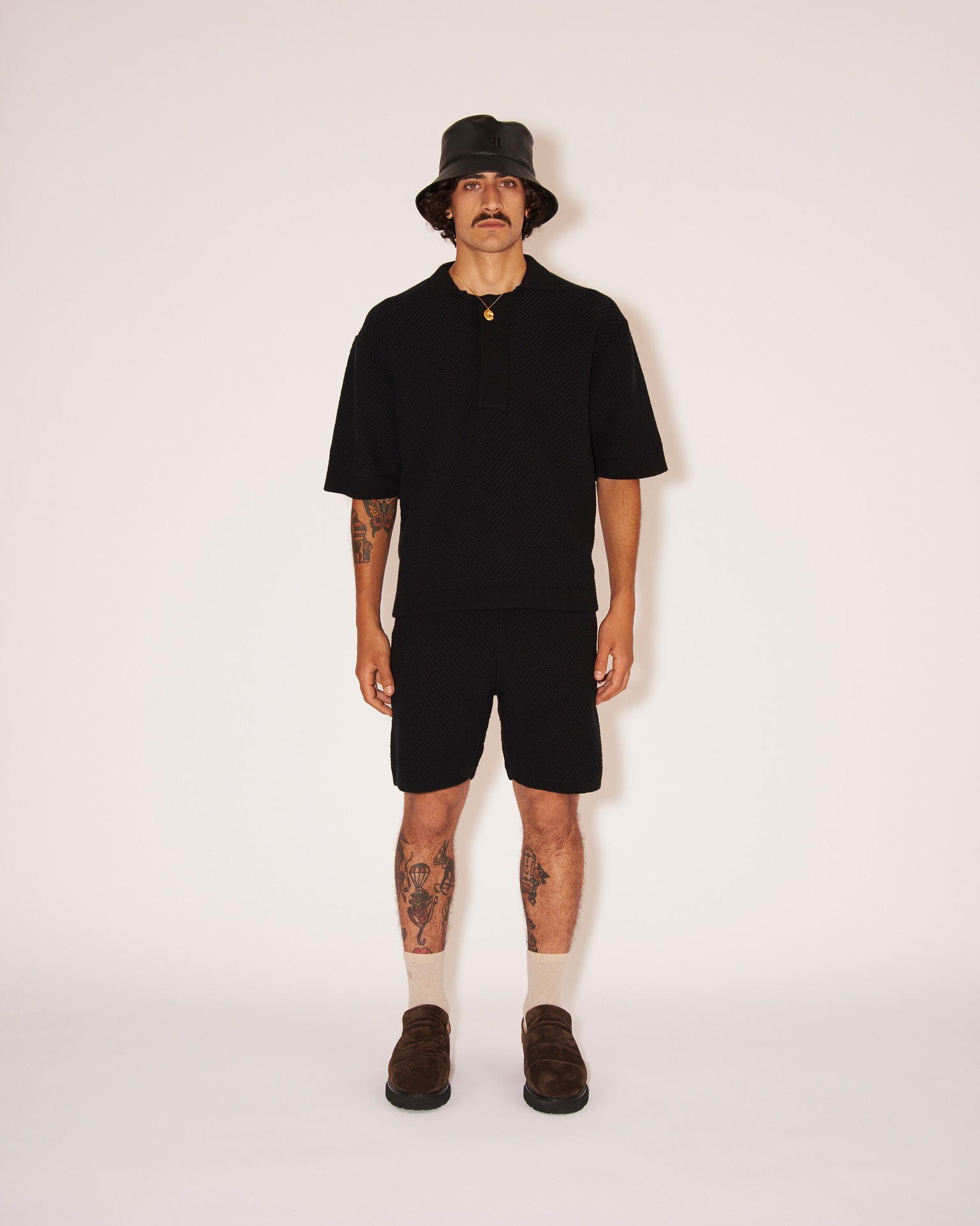 TALLIS - Cotton-tweed textured shirt - Black - 2
