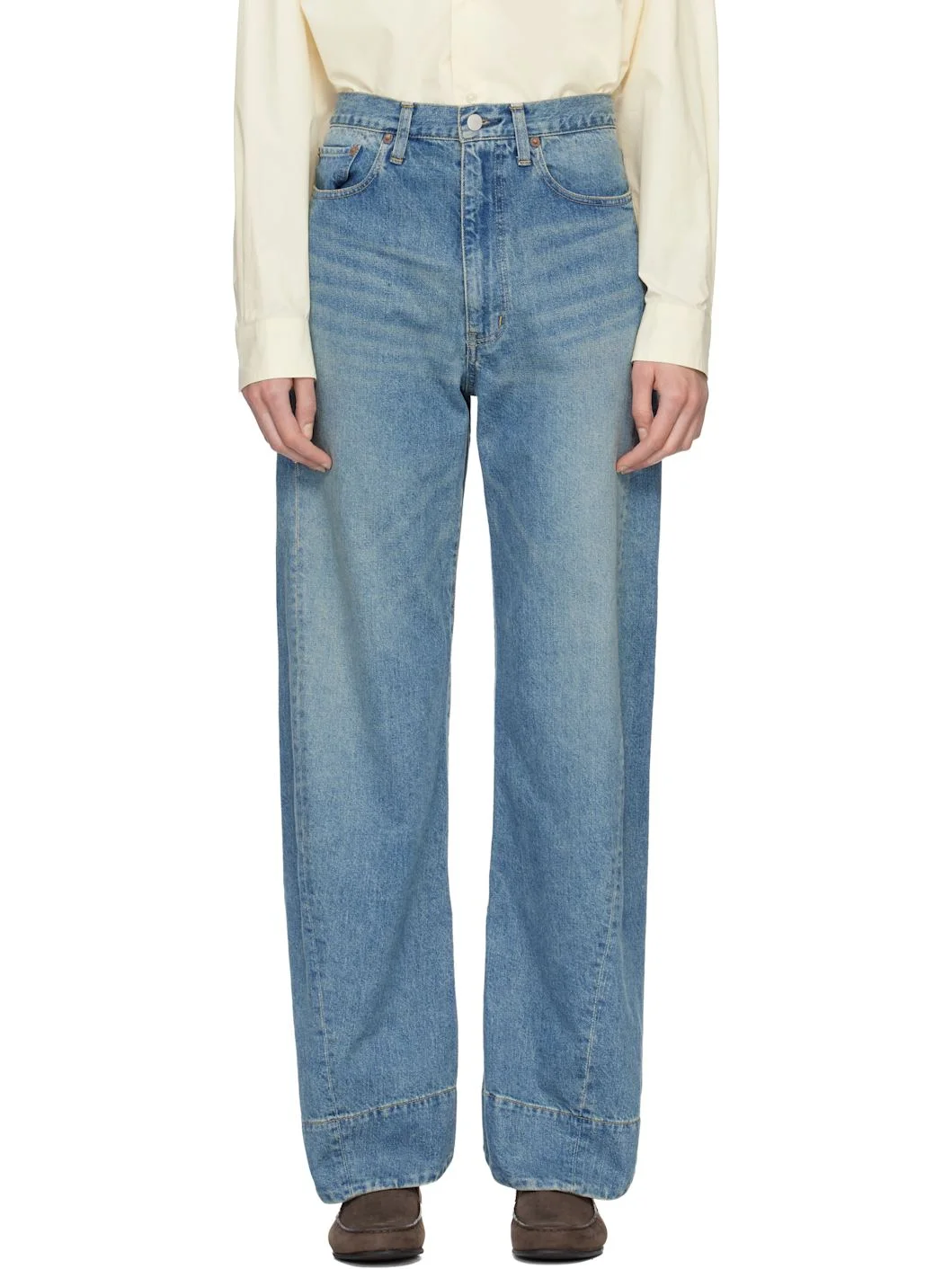 Blue Twist Cut Jeans - 1