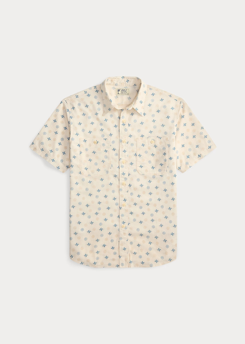 Nautical-Print Linen-Cotton Workshirt 1