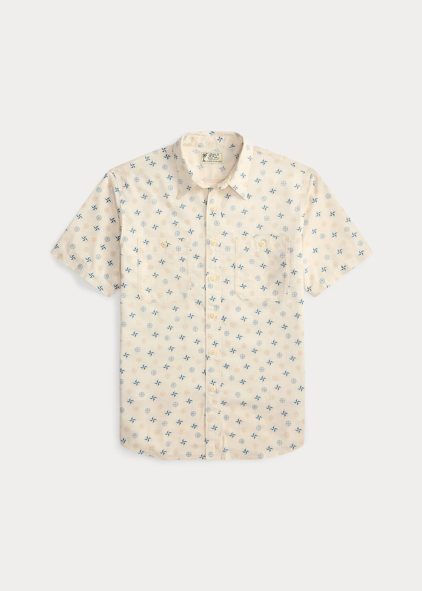Nautical-Print Linen-Cotton Workshirt - 1