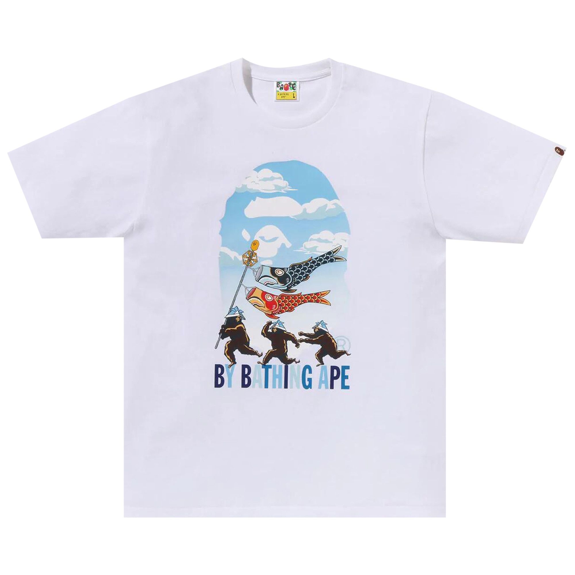 BAPE Carp Streamer By Bathing Ape Tee 'White' - 1