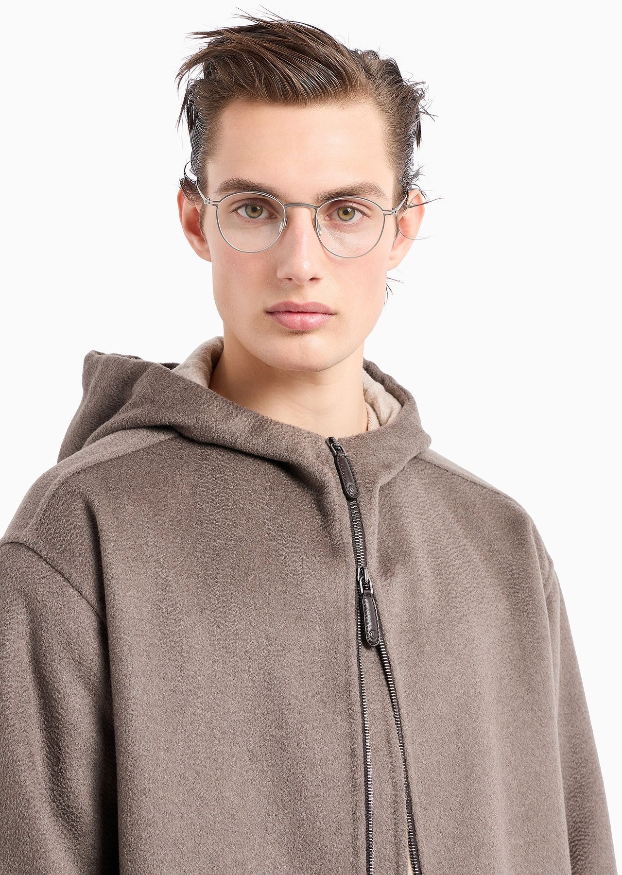 Hooded blouson in double cashmere - 5