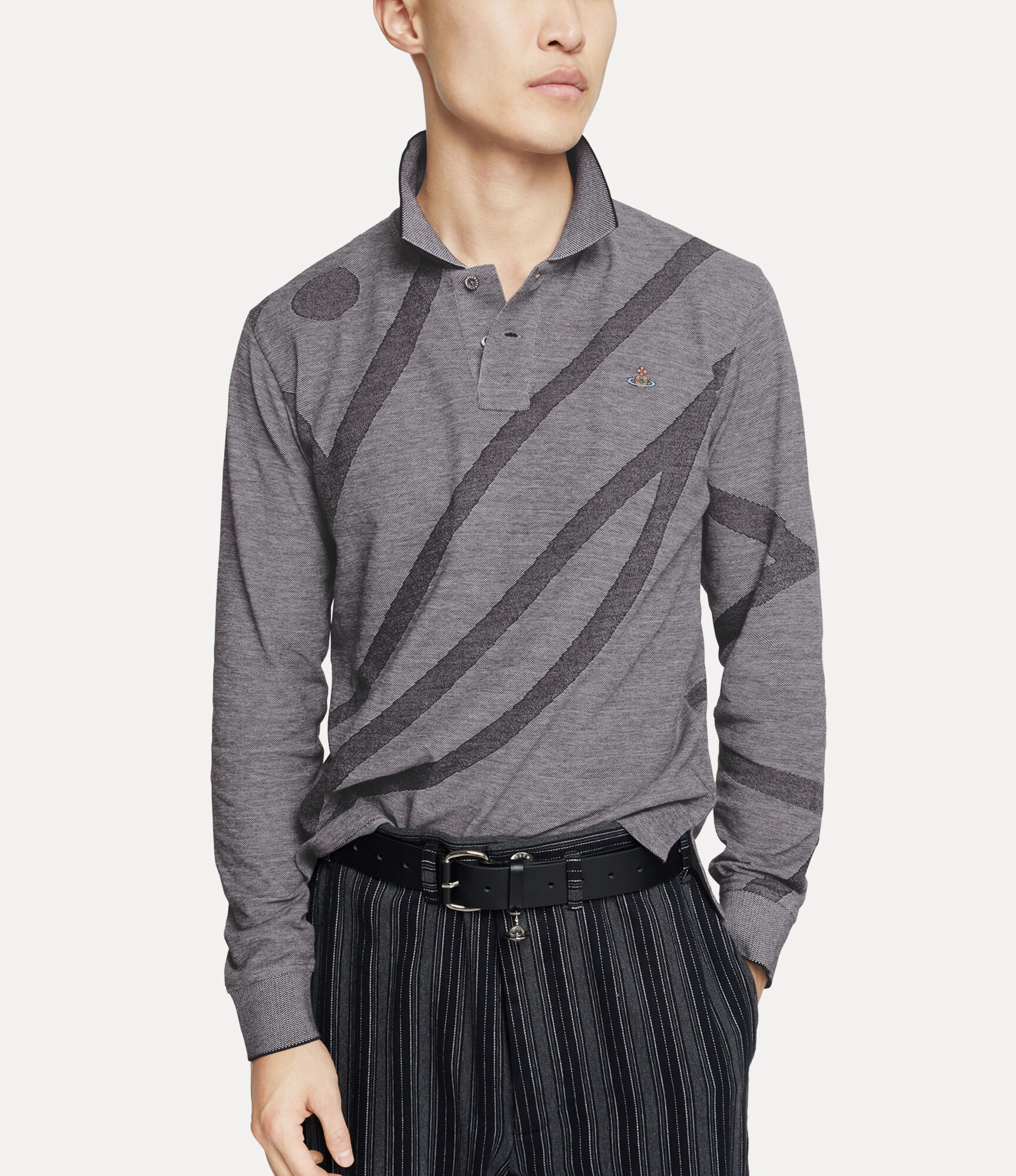 LONG SLEEVE POLO TOP - 5