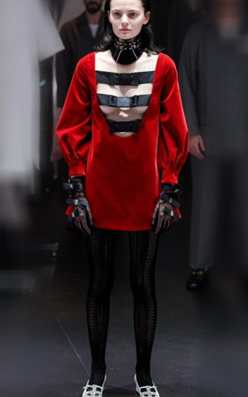 GUCCI Petit velvet dress with bows outlook