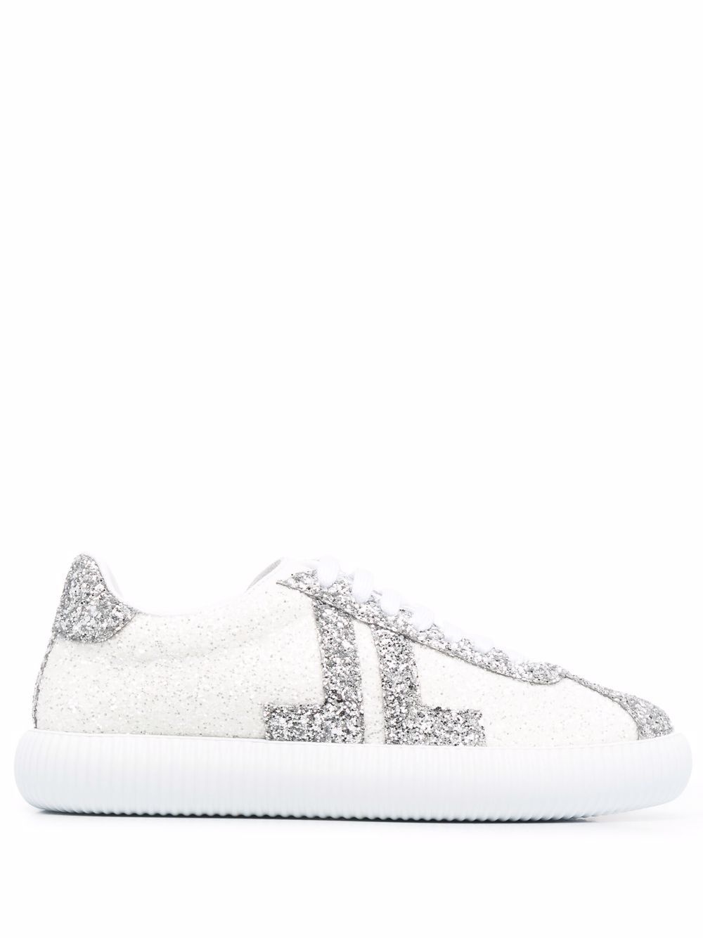 glittered low-top sneakers - 1