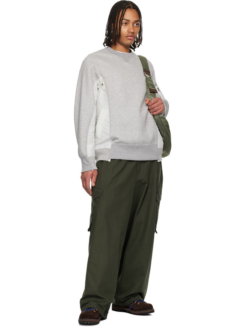 sacai Gray Sponge Sweat & Nylon Twill Sweatshirt outlook
