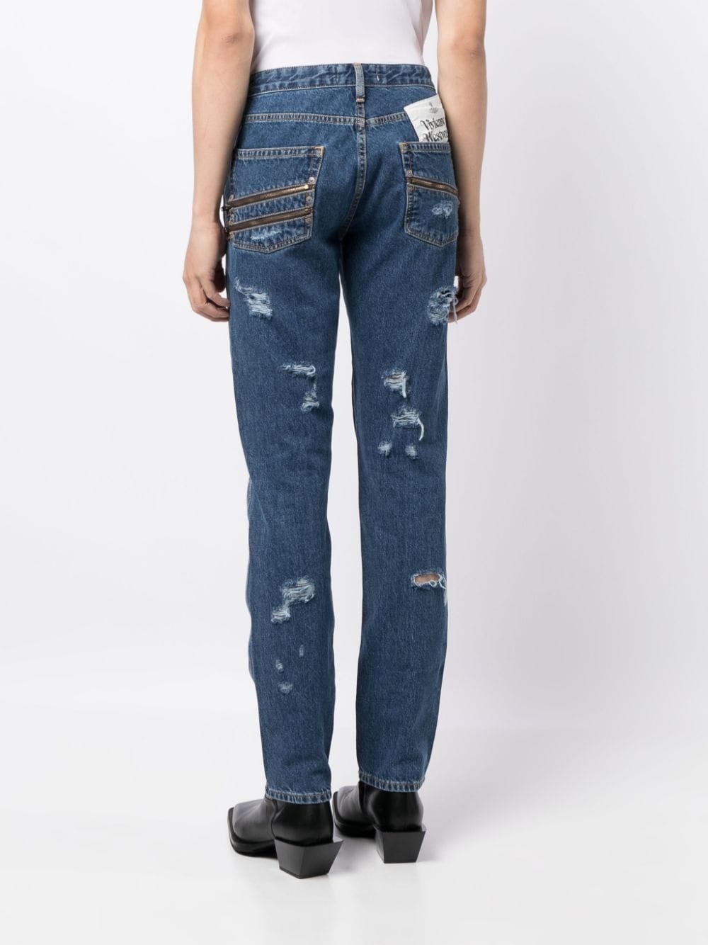 mid-rise straigh-leg jeans - 4