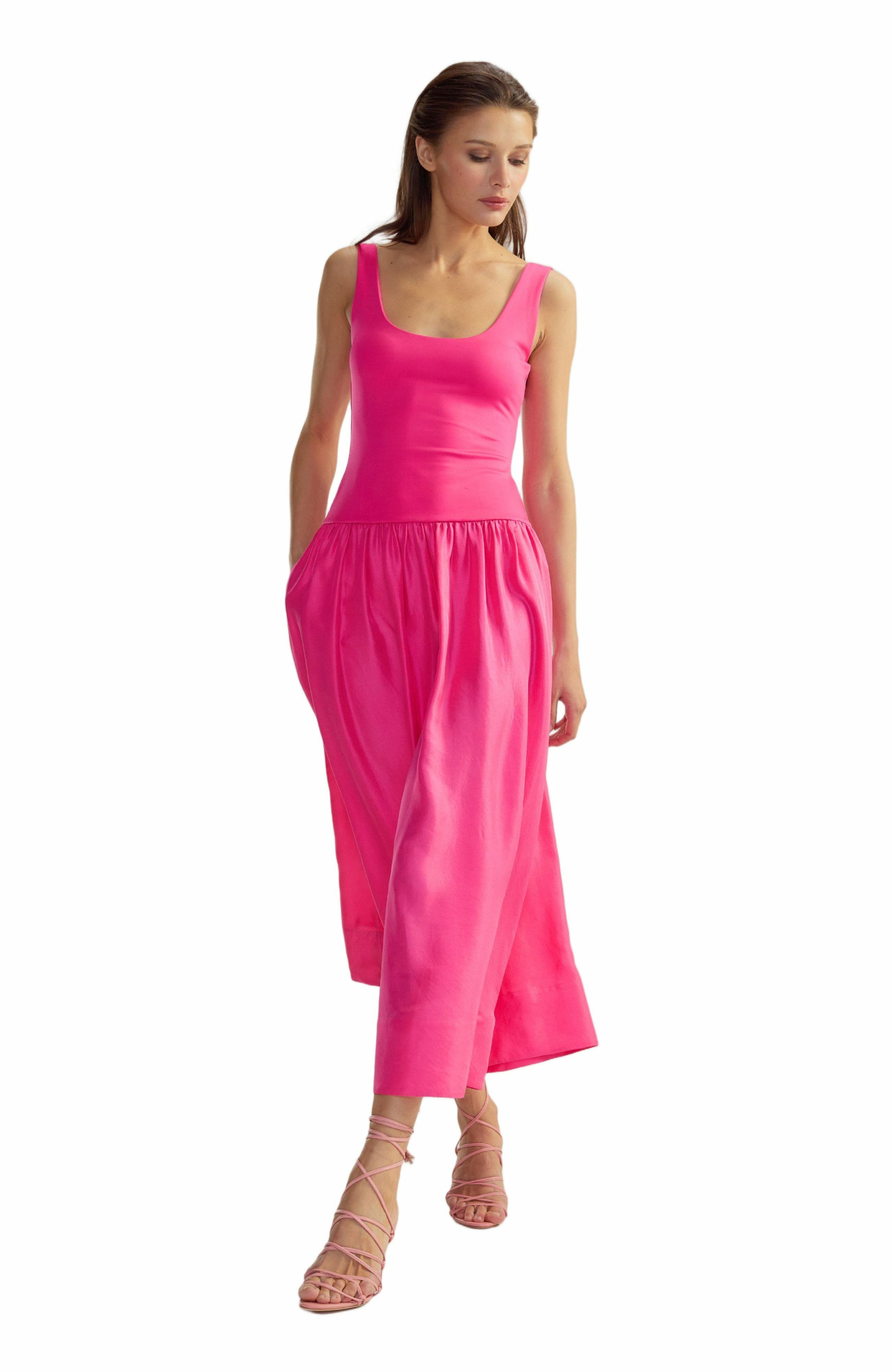 Cynthia Rowley Eloise Drop Waist Dress in Pink at Nordstrom - 1