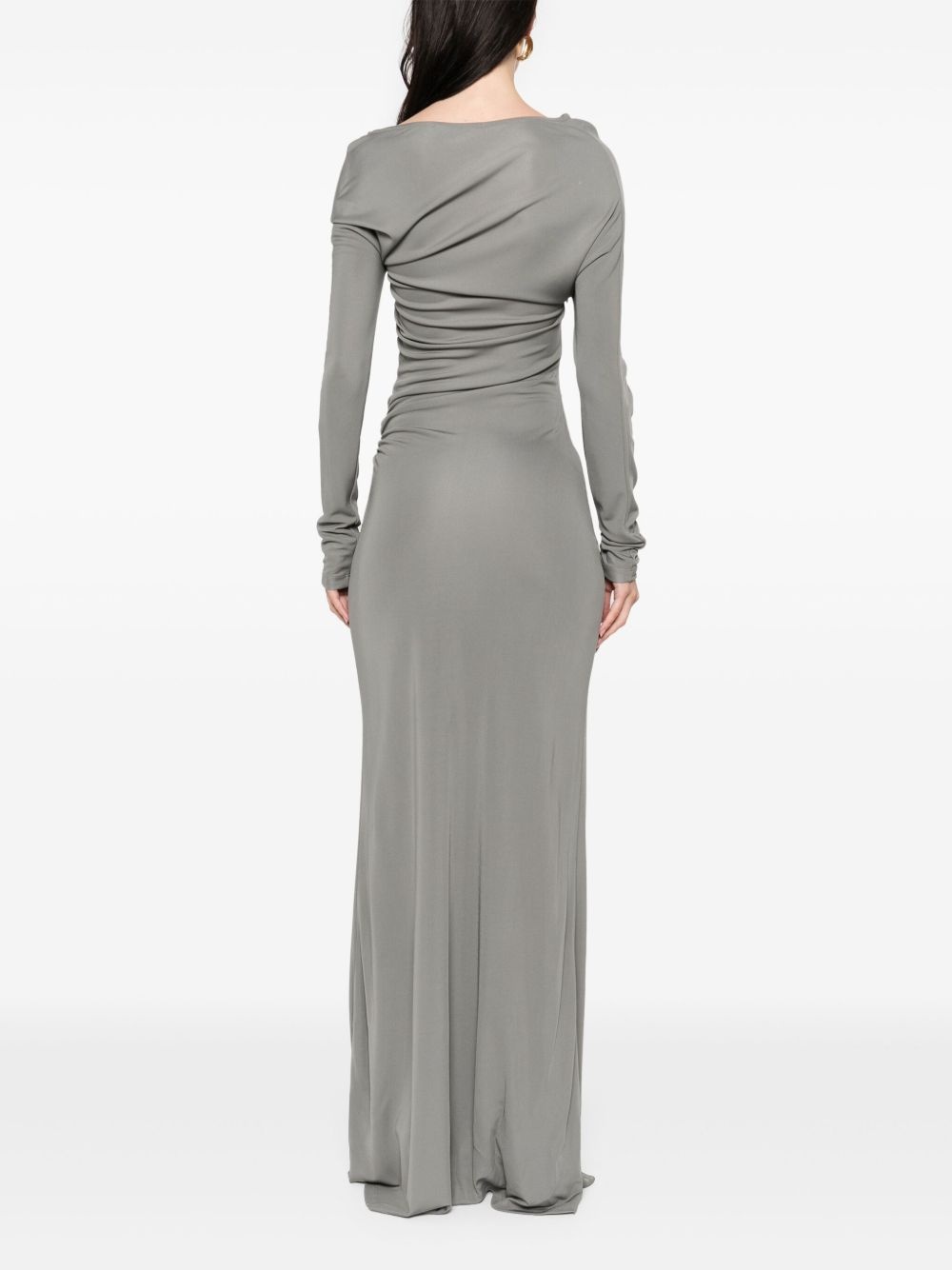 one-shoulder draped maxi dress - 4