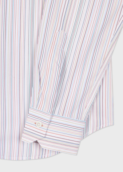 Paul Smith Slim-Fit White 'Signature Stripe' Cotton Shirt outlook