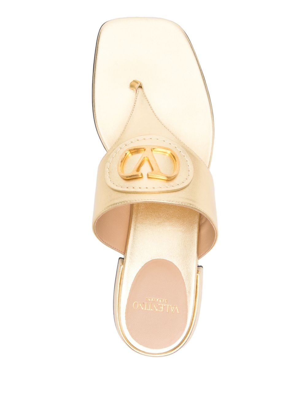 VLogo leather sandals - 4