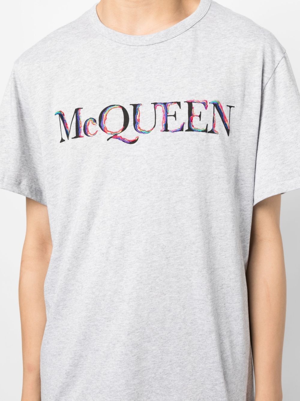 logo-embroidered cotton T-shirt - 5