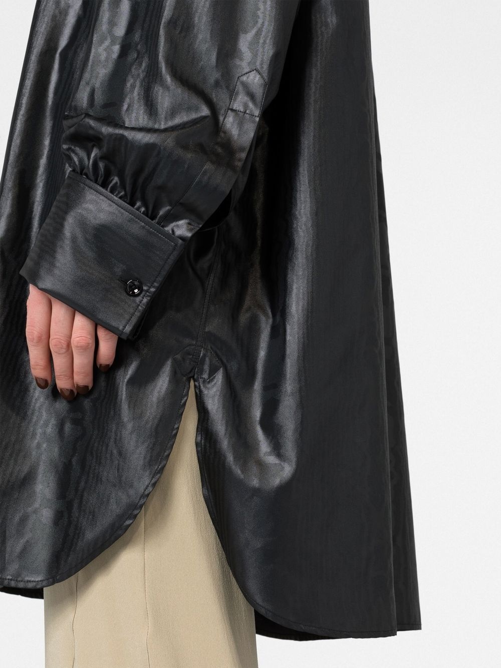 longline faux-leather shirt - 5